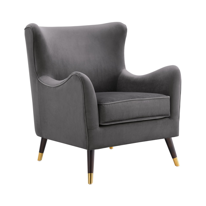 Velvet Armchair, Feather Grey