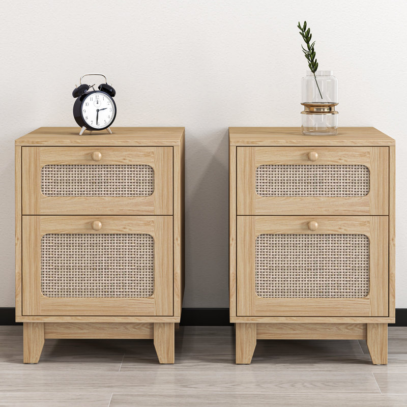 Table de chevet en bois manufacturé Kunkle, Ensemble de 2
