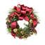 Festive Red and Gold Holiday Wreath with Berries, Ornaments and Pinecones-106924730