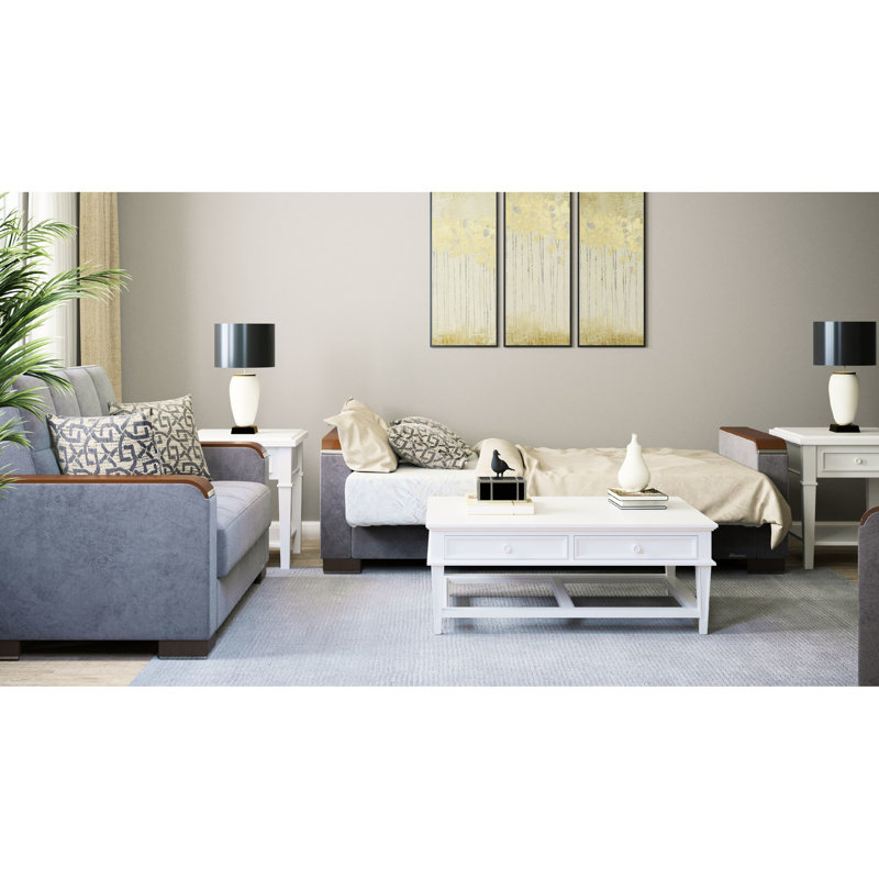 X Collection - Grey Microfiber With Storage Capacity Space Management Solution Upholstered Convertible Space Furniture