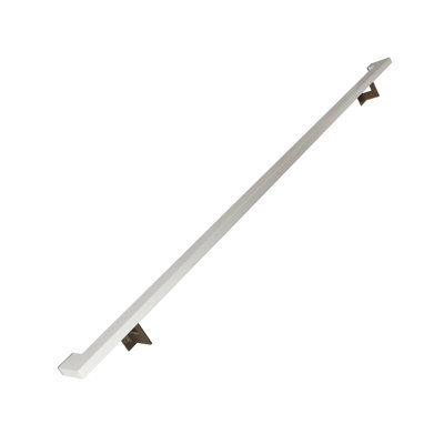 Urban Contemporary Handrail Grab Bar Kit, L Steel Brackets, Returns to Wall, Powder Coat