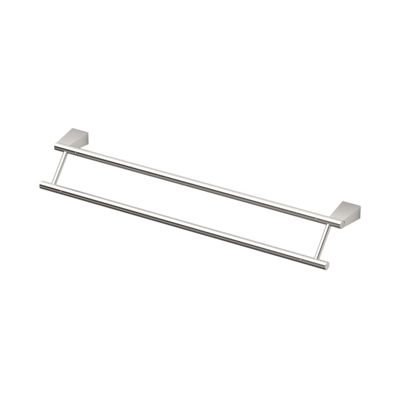 Porte-serviettes mural bleu 24 po, Nickel satiné