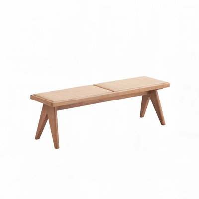 Banc en rotin et finition naturelle