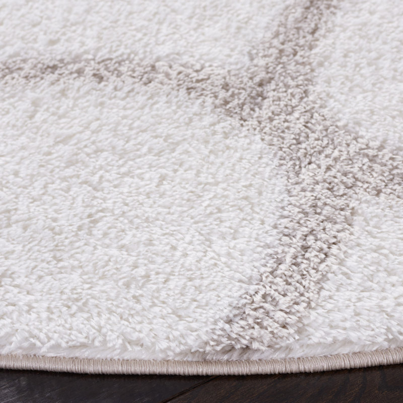 Tahoe Shag Performance Geometric Rug, Round 6'7"