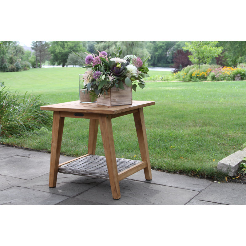 Genesis Square Teak Outdoor Side Table , 20'' in. W 20'' in. D