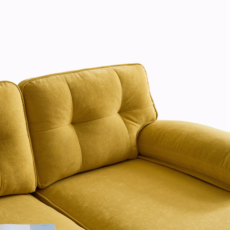 Meganmarie 83'' Velvet Sofa, Yellow Velvet