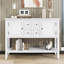 Grande console de rangement rétro Cambridge Series avec quatre petits tiroirs et une tablette inférieure pour les salons, les entrées et les cuisines -1951230139