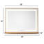 Miroir rectangulaire en bois massif avec éclairage DEL de 43 pouces de large et prise de courant (miroir seul inclus)-1177768852