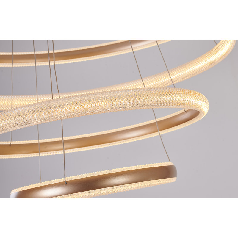 4 - Light Unique Gold Aluminum Dimmable LED Chandelier With White Acrylic Diffusers