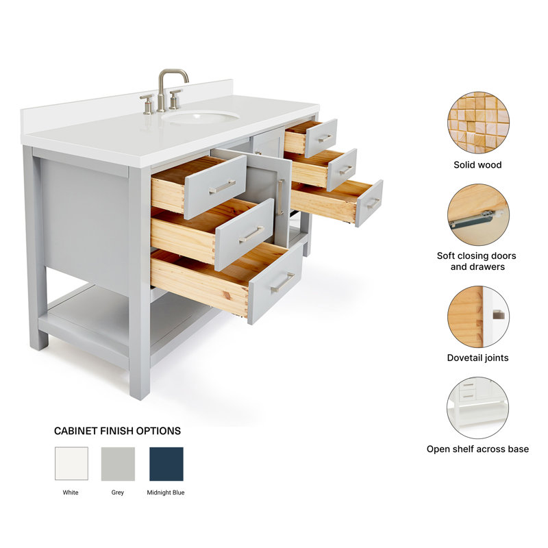 Magnolia Bath Vanity Rectangular Basin S061SWQ, Oval, Gray