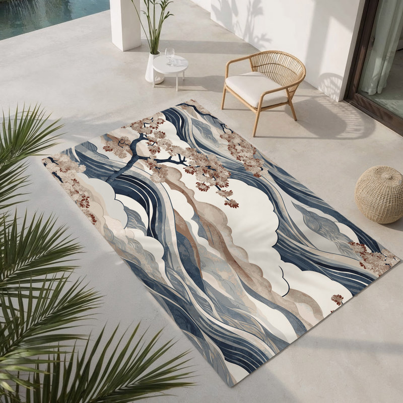 Tapis intérieur et extérieur Petal Glow, Rectangle 1 pi 6 po x 2 pi 6 po