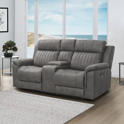 Andrew-James Upholstered 77'' Power Reclining Loveseat