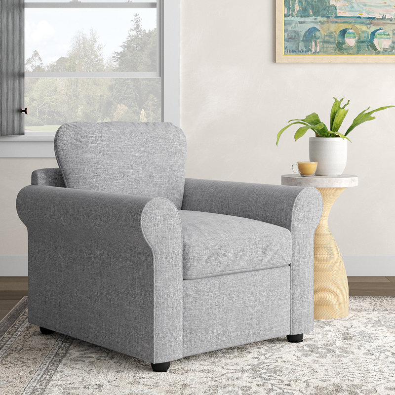 Warrington Upholstered Armchair, Zuma Pumice Textured Linen