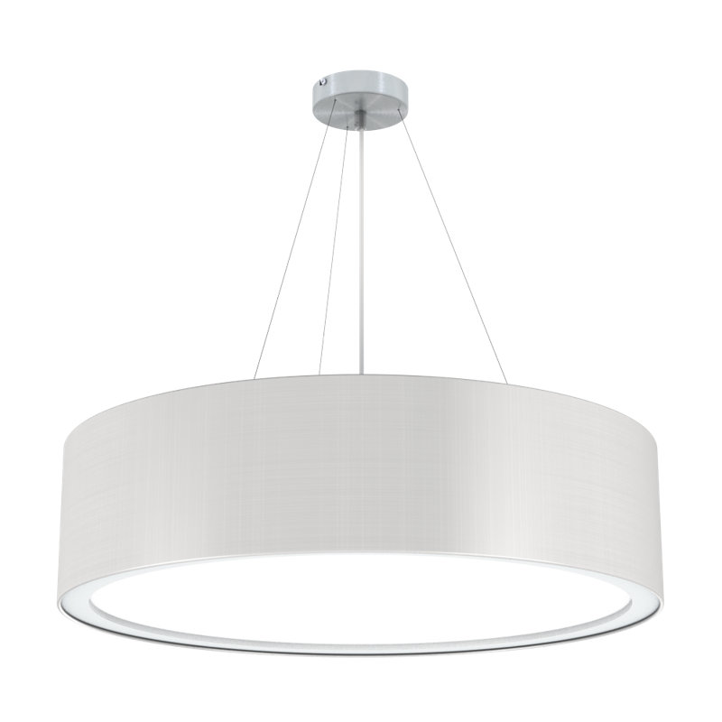 Kenefic 1 - Light LED Drum Pendant, 165cm H x 58cm W x 58cm D, White