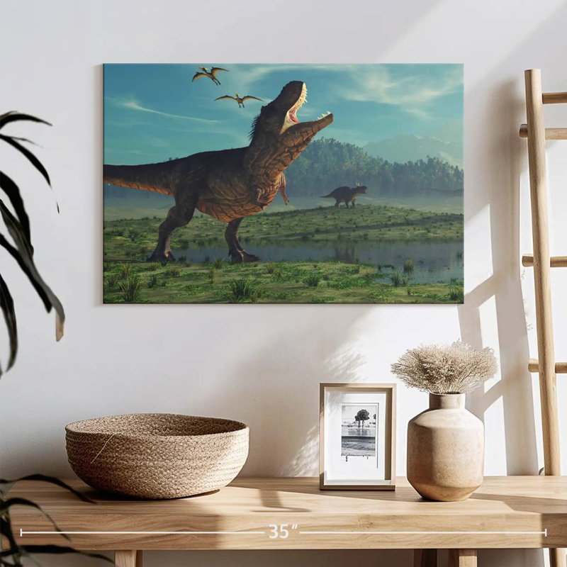 Dinosaures de l'ère jurassique Brampt, H 16 po x l 24 po