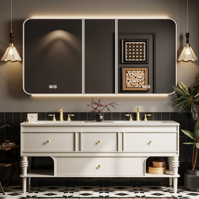 French style retro bathroom cabinet.