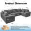 Canapé modulaire en velours côtelé 135,5 pouces Compression