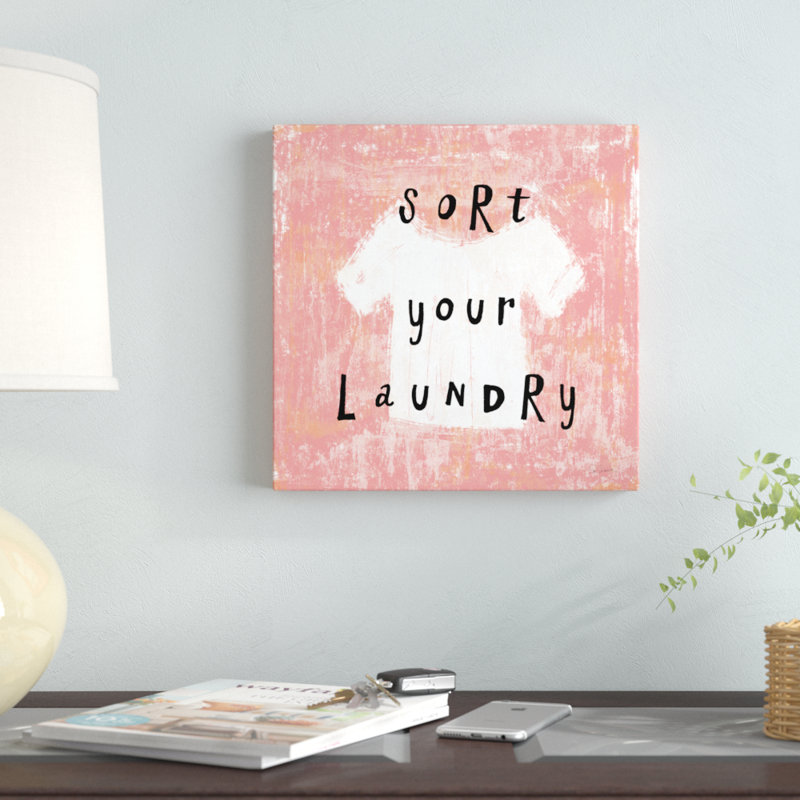 Laundry Rules III by Sue Schlabach - No Frame Print on Canvas, 30cm H x 30cm W x 3.8cm D