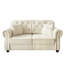 Canapé Chesterfield de 63 po en velours avec garniture cloutée et accoudoirs roulés, canapé de style Mid-Century moderne capitonné, comprenant 2 coussins-305754476