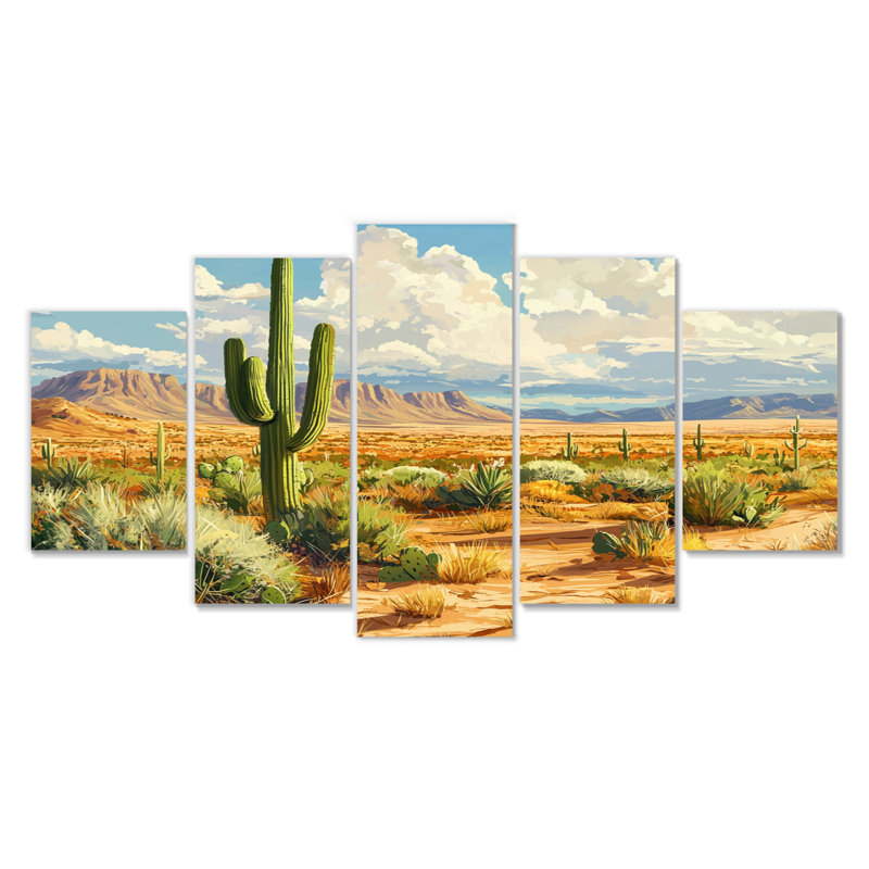 Cactus et sables du désert en Arizona I - Art mural floral cactus - Décoration murale traditionnelle