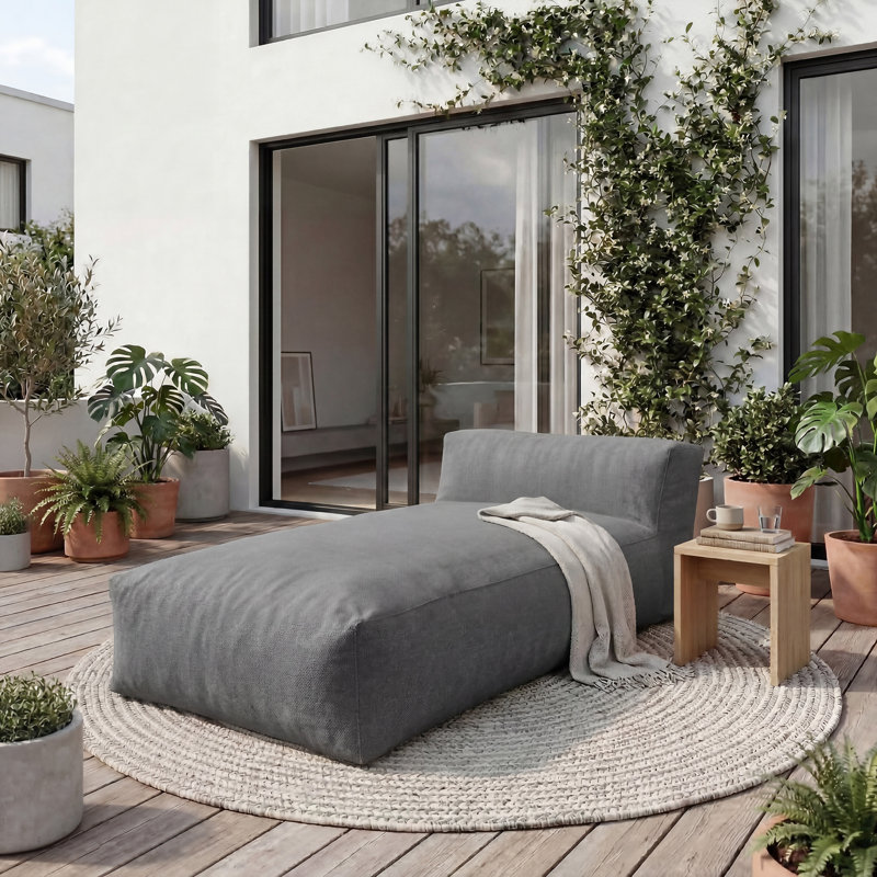 Méridienne de jardin pour l'extérieur, Gris anthracite