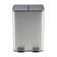Poubelle de recyclage et poubelle à deux compartiments en acier inoxydable gris mat de 16 gallons-135273364