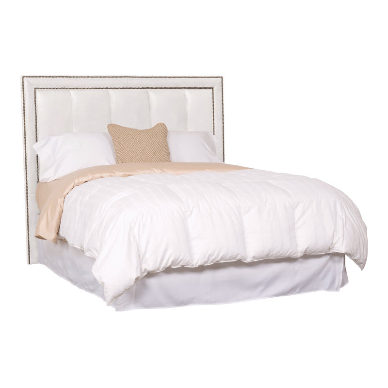Hillary/Hank Queen Genuine Leather Panel Headboard, Regent Chalk, Yes