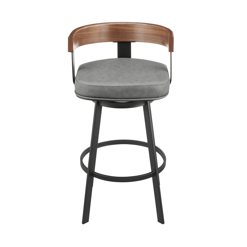 Tabouret de bar Ahlem, Gris / Brun, Tabouret de comptoir (siège d'une hauteur de 26 p
