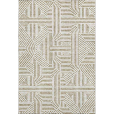 Premium Machine Washable Prisco Beige Rug