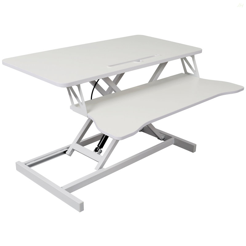 Adjustable Height Standing Laptop Desk,Adjustable Sit To Stand Up Workstation With Keyboard Tray,White, White