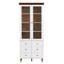 Armoire de présentation blanche - garde-manger haut avec tablettes réglables et portes ovales en verre