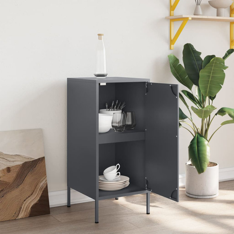 Ambreal Steel Accent Cabinet, Anthracite