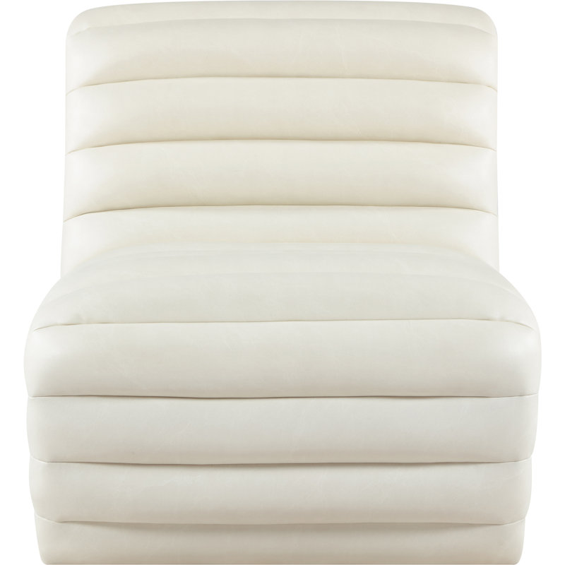 Fauteuil d'appoint en cuir Haowen Haowenn, Cuir crème végétalien
