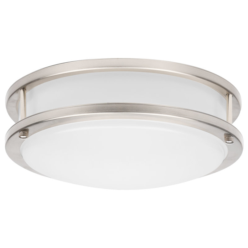 10 Inch LED Flush Mount Ceiling Light, 16W Dimmable LED Ceiling Light Fixture, 3000K Warm White & Brush Nickel, Modern Round Ceiling Chandelier for Living Room, Bedroom, ETL Listed