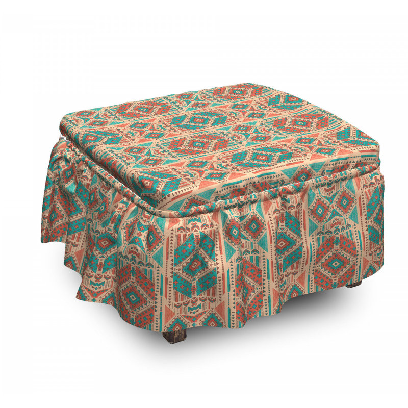 Housse pour repose-pieds motif géométrique