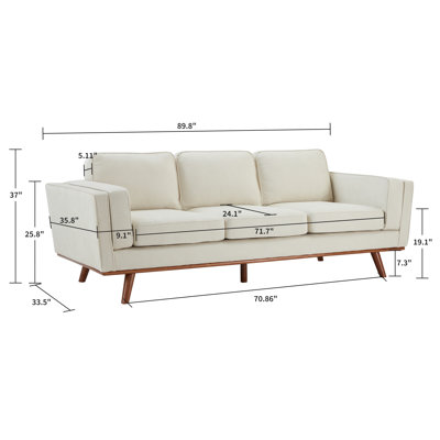 Estes 89.76'' Square Arm Sofa
