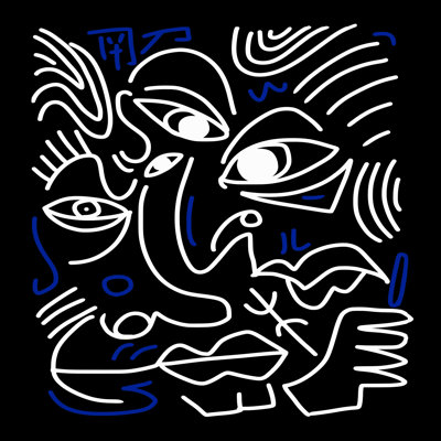 Petit doyen, dessin au trait abstrait 005