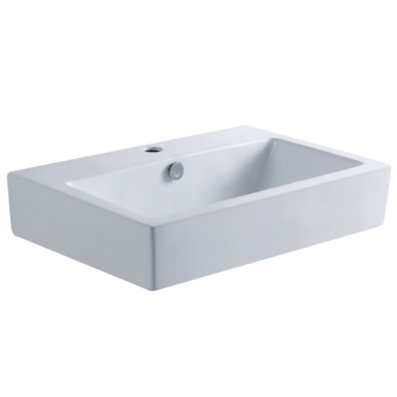 Kingston Brass Century Ceramic Bathroom Sink, White, Single Hole