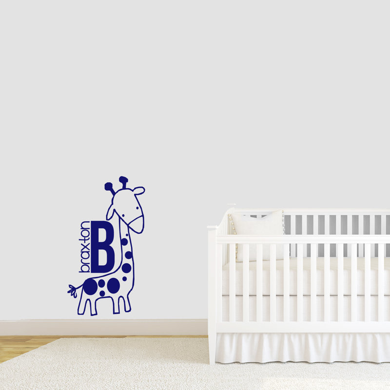 Adhésif décoratif girafe personnalisé, Oui, Bleu marine
