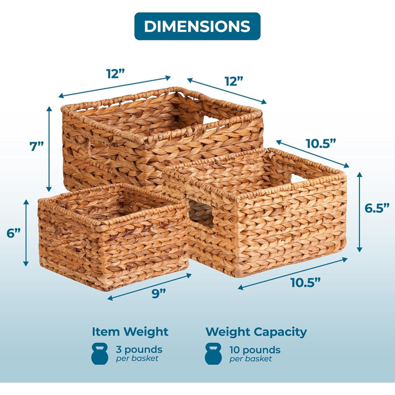 3-Pack Multi-Size Natural Wicker Nesting Baskets: Home Organization, Storage & Gift-Ready Décor