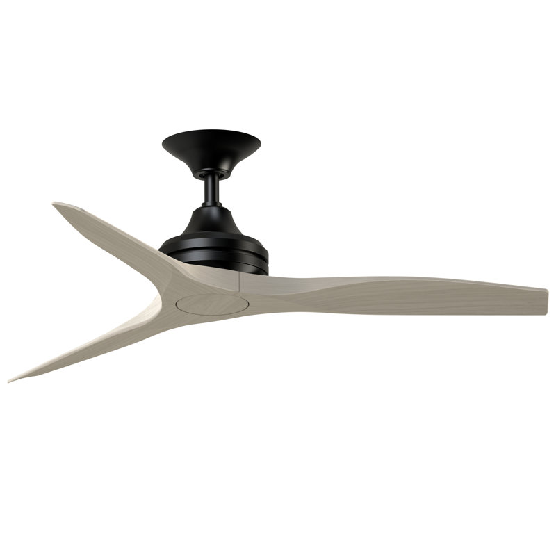 Spitfire 48 inch Indoor/Outdoor Ceiling Fan - Black with Washed White Blades, Black, White Washed