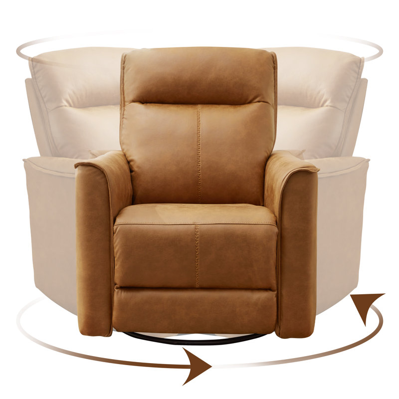 31.5" Wide Modern Ultra Comfortable Swivel And Rocker Manual Reclining Home Theater Seating