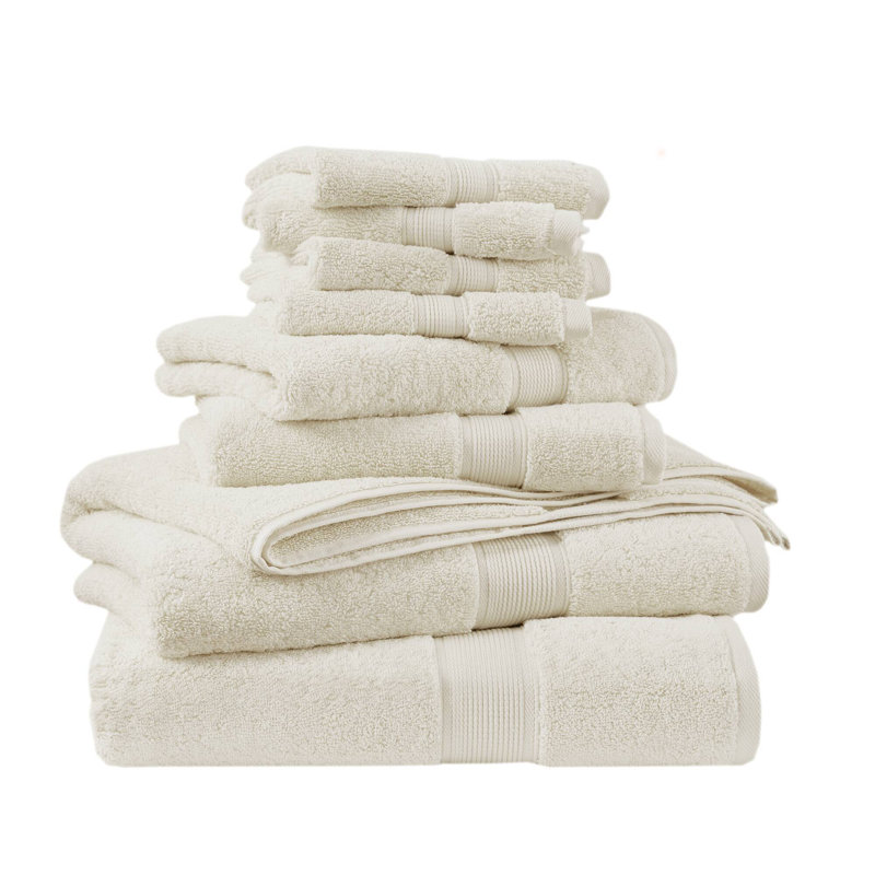 Ensemble de serviettes 8 pièces 100% coton 800 g / m² 800 GSM, Crème