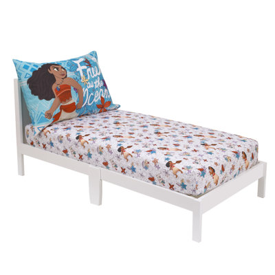 Disney Moana Free as the Ocean 2pc Toddler Sheet Set, Fitted Sheet and Pillowcase