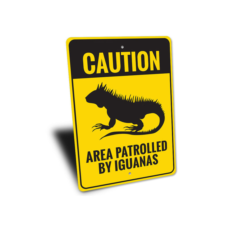 Plaque en aluminium iguane, H 18 po x l 12 po x P 0,06 po