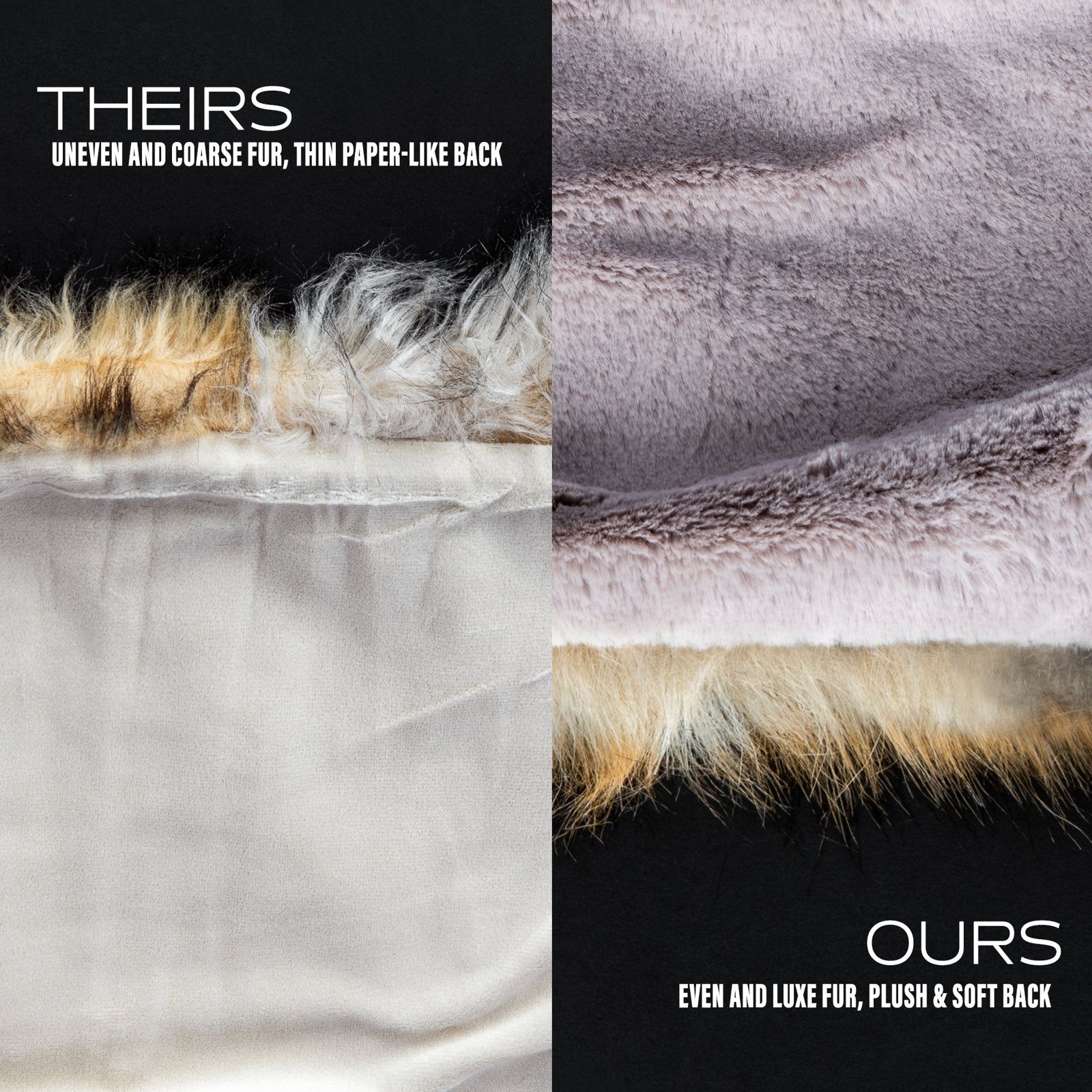 Stockholm Faux Fur Throw Blanket, 58" W x 60" L