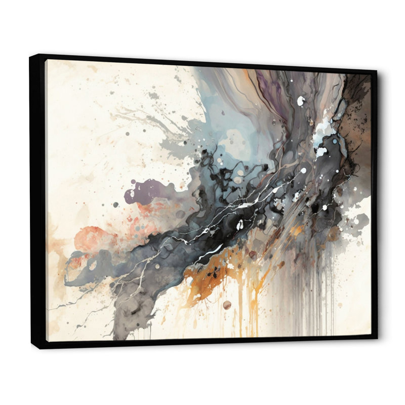 «Jazz Rhythms In Shades Of Grey II», reproduction sur toile, H 24 po x l 32 po x P 1 po, Toile avec cadre flottant noir