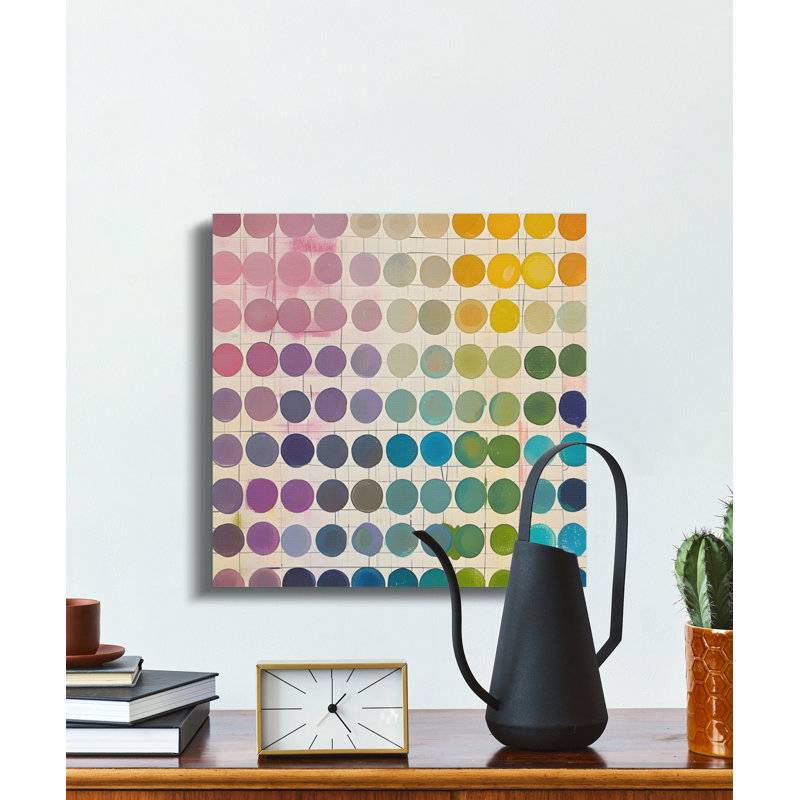 Circle Grid Wall Art, Abstract Dot Painting Print, Modern Art Canvas, Home Decor, Contemporary Wall Decor, Circle Art, Geometric