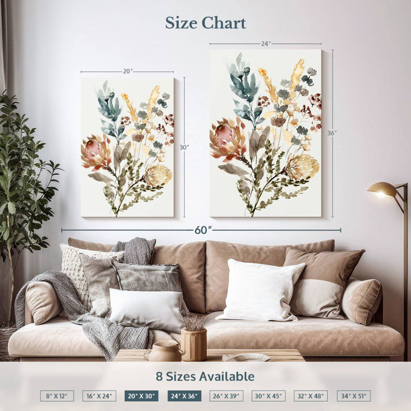 Bouquet de fleurs sauvages Harnek, H 36 po x l 24 po