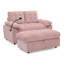 Chaise longue en chenille rembourrée avec dossier réglable, port USB, support pour téléphone et repose-pieds-125006235